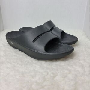 Oofos Unisex Sport Comfort Slide Sandals Black Size Men's 7 Women's 9
